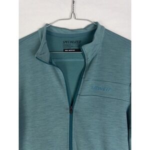 Specialized RBX Merino Full Zip Jacket Mens M Green Cycling Logo 3 Back Pockets